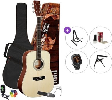 Akustikgitarre SX SD304K Premium SET Natural Matte Akustikgitarre - 1
