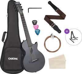 Akustikgitarre Cascha Carbon Fibre Acoustic Guitar Basic SET Black Matte Akustikgitarre