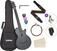 Folk Guitar Cascha Carbon Fibre Acoustic Guitar Standard SET Black Matte Folk Guitar