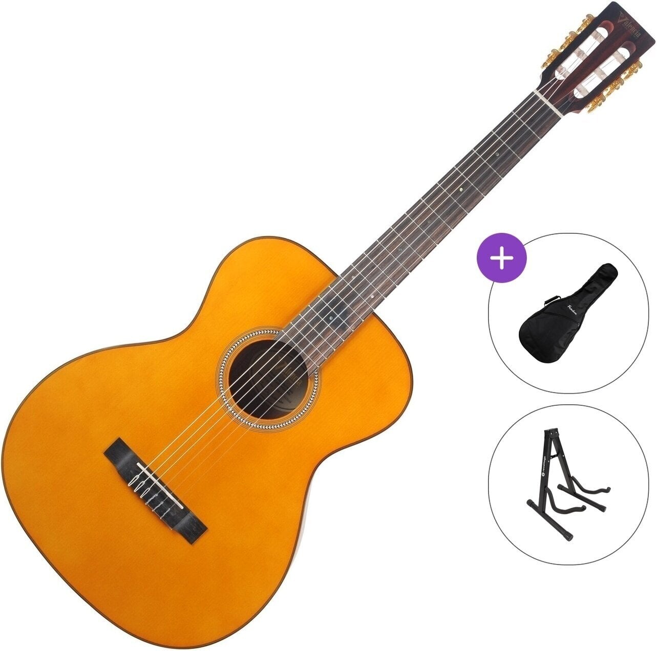 Akustična kitara Valencia VA434 Standard SET Vintage Natural Akustična kitara