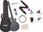 Folk Guitar Cascha Carbon Fibre Acoustic Guitar Premium SET Black Matte Folk Guitar