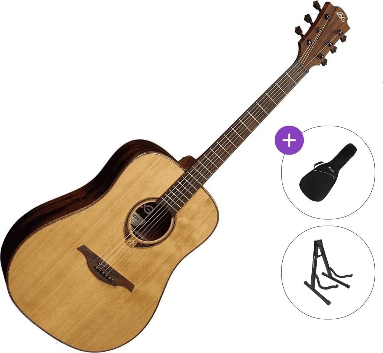 Gitara akustyczna LAG Tramontane 118 T118D Standard SET Natural Gitara akustyczna