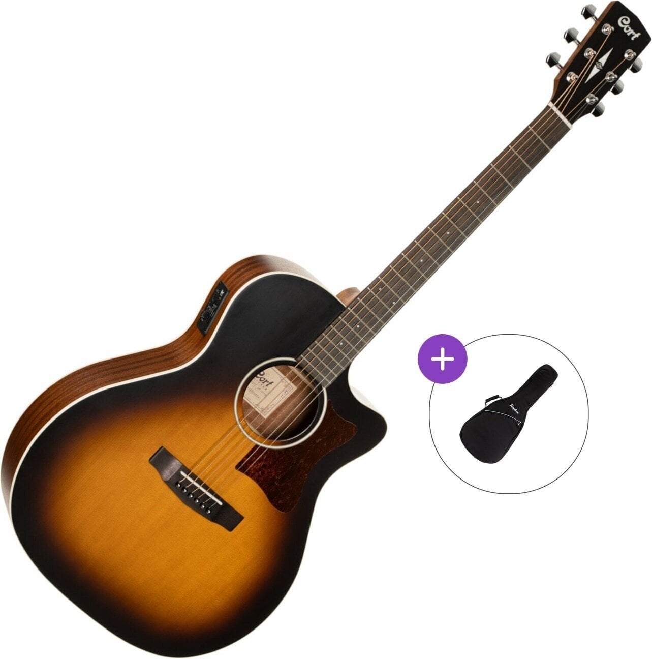 elektroakustinė gitara Cort GA1E Basic SET Open Pore Sunburst elektroakustinė gitara