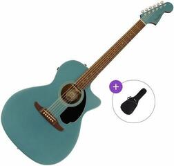 Jumbo elektro-akoestische gitaar Fender Newporter Player Basic SET Tidepool Jumbo elektro-akoestische gitaar