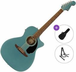 Jumbo elektro-akoestische gitaar Fender Newporter Player Standard SET Tidepool Jumbo elektro-akoestische gitaar