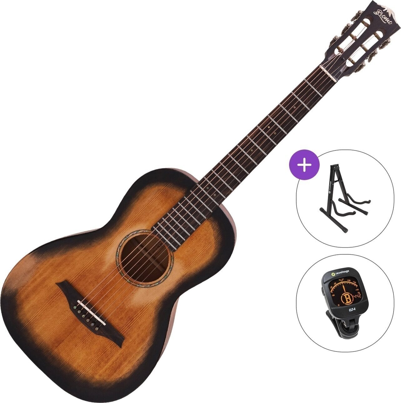Folk Guitar Bromo BAR6H Standard SET Historic Sunburst Folk Guitar