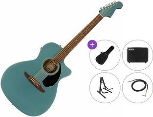 Jumbo elektro-akoestische gitaar Fender Newporter Player Premium SET Tidepool Jumbo elektro-akoestische gitaar