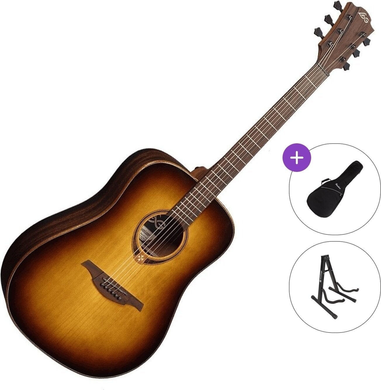 Gitara akustyczna LAG Tramontane 118 T118D Standard SET Brown Shadow Gitara akustyczna