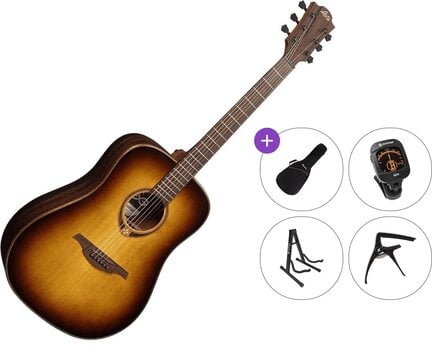 Gitara akustyczna LAG Tramontane 118 T118D Premium SET Brown Shadow Gitara akustyczna - 1