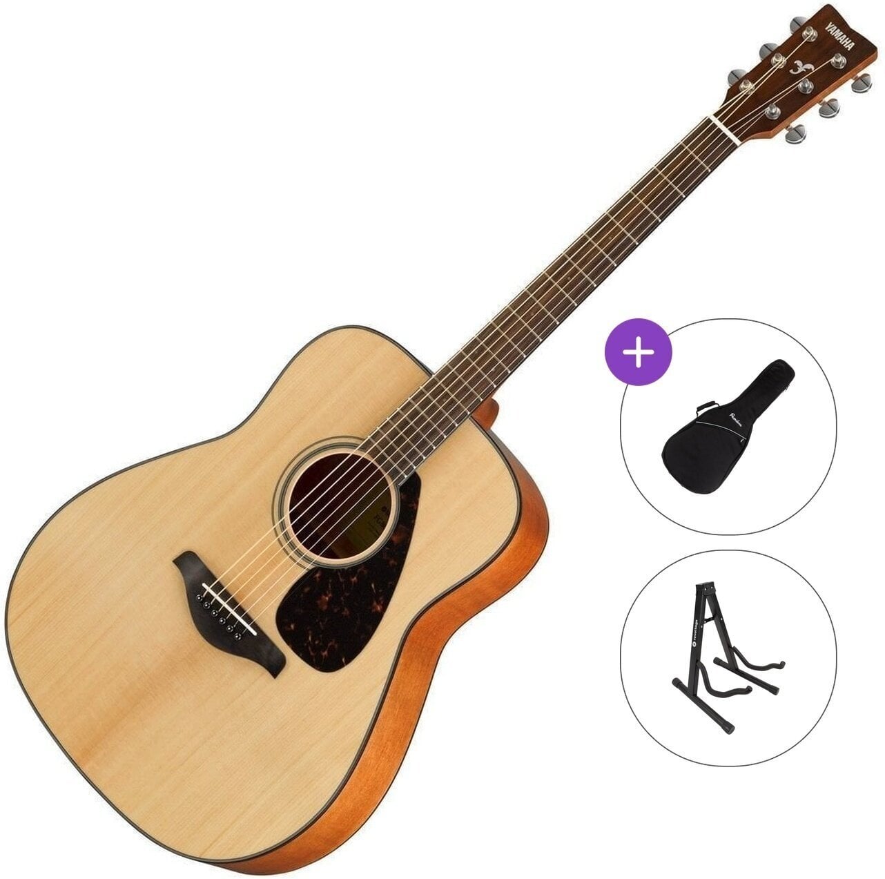 Dreadnought kitarr Yamaha FG800 Standard SET Natural Dreadnought kitarr