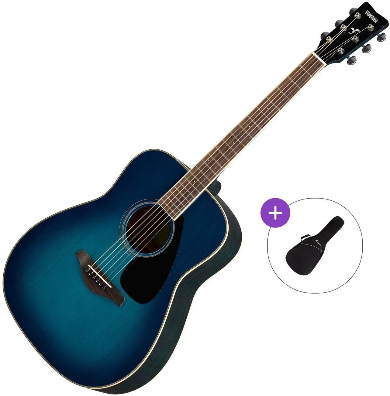 Guitarra dreadnought Yamaha FG820 SB II Basic SET Sunset Blue Guitarra dreadnought