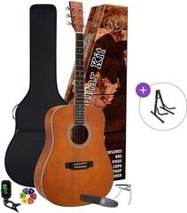 Dreadnought-gitar SX SD104KBR Basic SET Brown Dreadnought-gitar