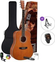 Dreadnought-gitar SX SD104KBR Standard SET Brown Dreadnought-gitar