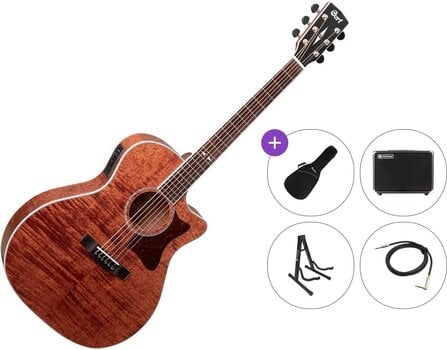 Jumbo Elektro-Akustikgitarren Cort GA5F-FMH Premium SET Open Pore Natural Jumbo Elektro-Akustikgitarren - 1