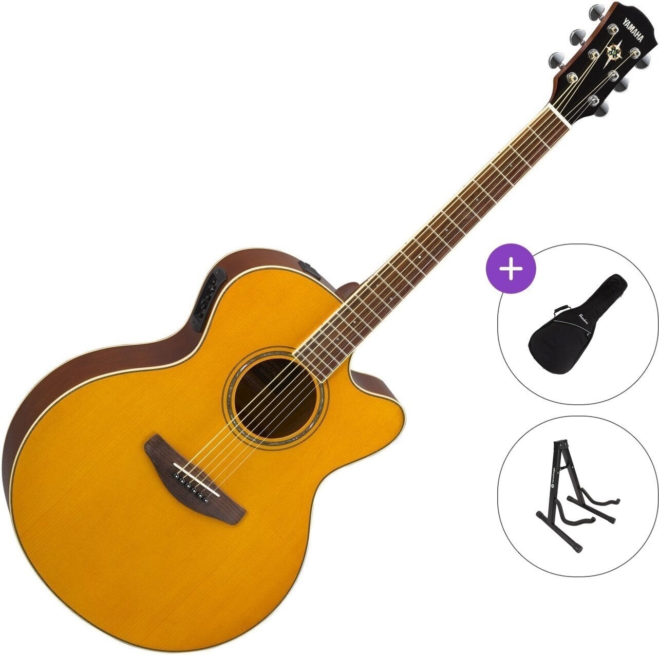Chitarra Semiacustica Jumbo Yamaha CPX600 Standard SET Vintage Tint Chitarra Semiacustica Jumbo