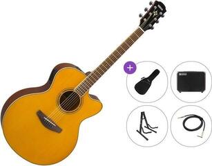 Chitarra Semiacustica Jumbo Yamaha CPX600 Premium SET Vintage Tint Chitarra Semiacustica Jumbo