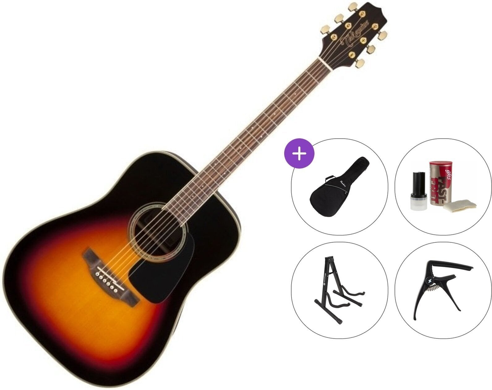 Akustikgitarre Takamine GD51 Premium SET Brown Sunburst Akustikgitarre