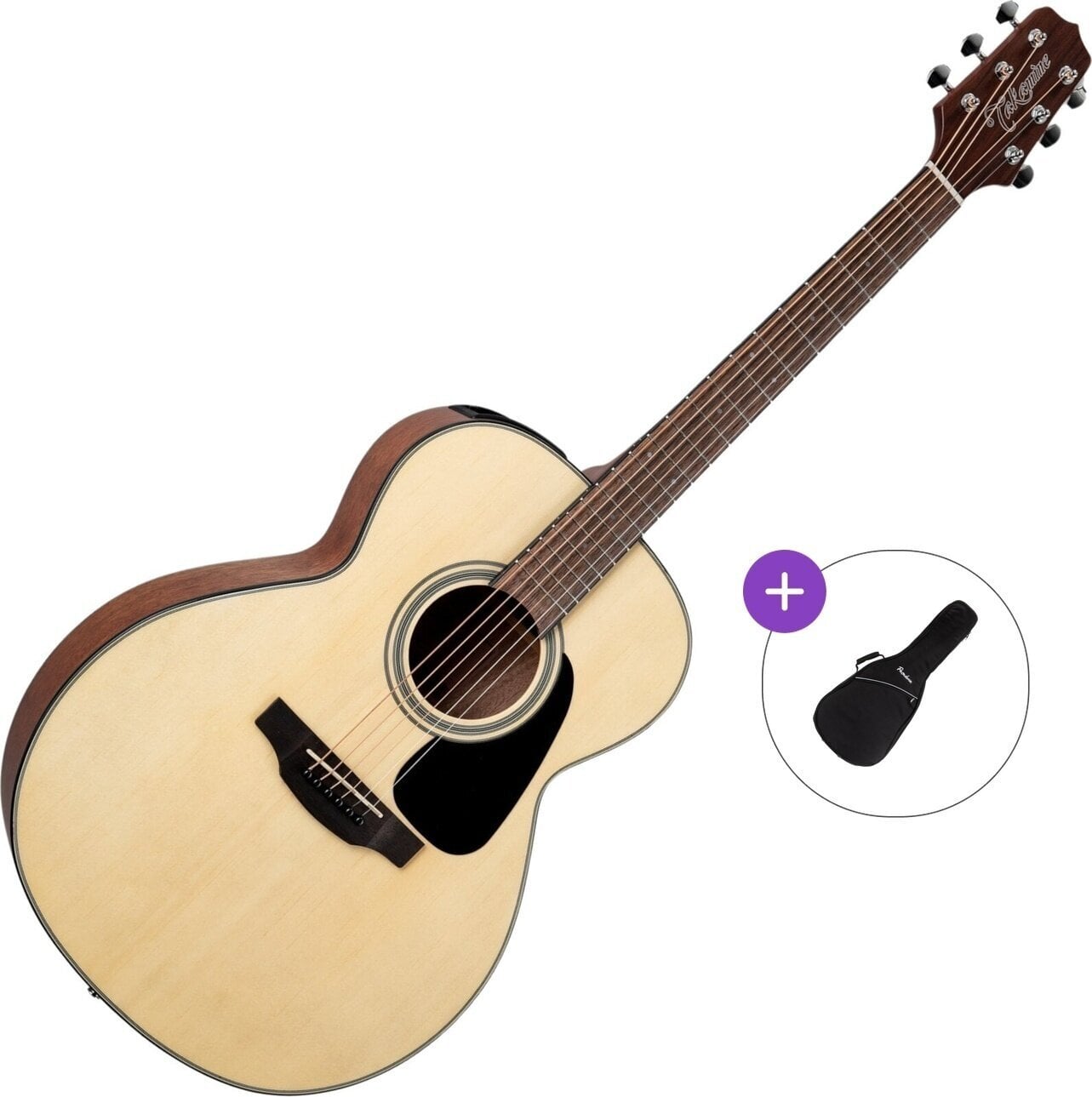 elektroakustisk guitar Takamine GLN12E Basic SET Natural Satin elektroakustisk guitar
