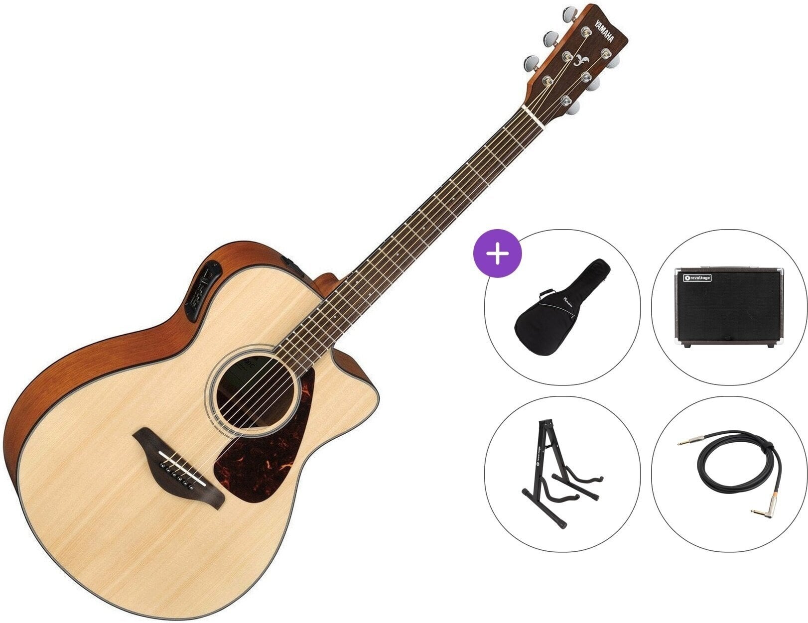Elektroakustična jumbo Yamaha FSX800C Premium SET Natural Elektroakustična jumbo