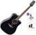 Dreadnought z elektroniką Takamine GD34CE Standard SET Black Dreadnought z elektroniką