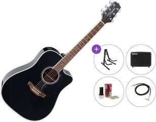 Dreadnought Elektro-Akustikgitarren Takamine GD34CE Premium SET Black Dreadnought Elektro-Akustikgitarren