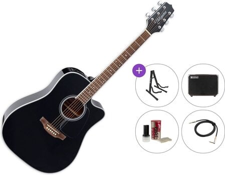 Dreadnought z elektroniką Takamine GD34CE Premium SET Black Dreadnought z elektroniką - 1