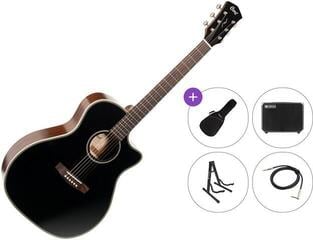 Elektroakustična jumbo Cort ESSENCE-GA4 Premium SET Black Elektroakustična jumbo