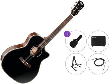 Elektroakustična jumbo Cort ESSENCE-GA4 Premium SET Black Elektroakustična jumbo - 1