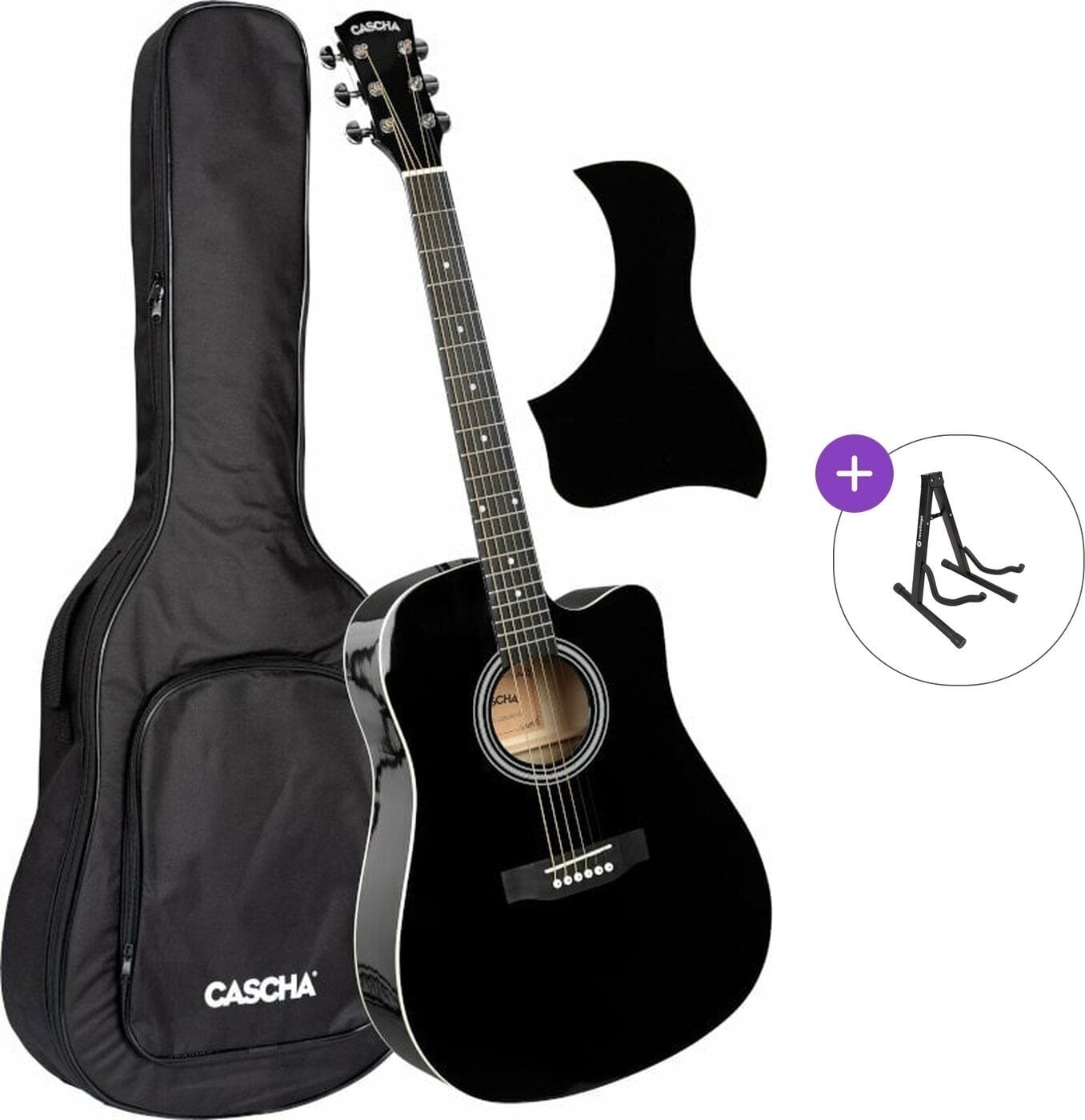 Ακουστική Κιθάρα Cascha CGA100BK Basic SET Black Ακουστική Κιθάρα