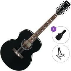 12 stygų akustinė-elektrinė gitara Ibanez AJ7012M1E-BK Standard SET Black 12 stygų akustinė-elektrinė gitara