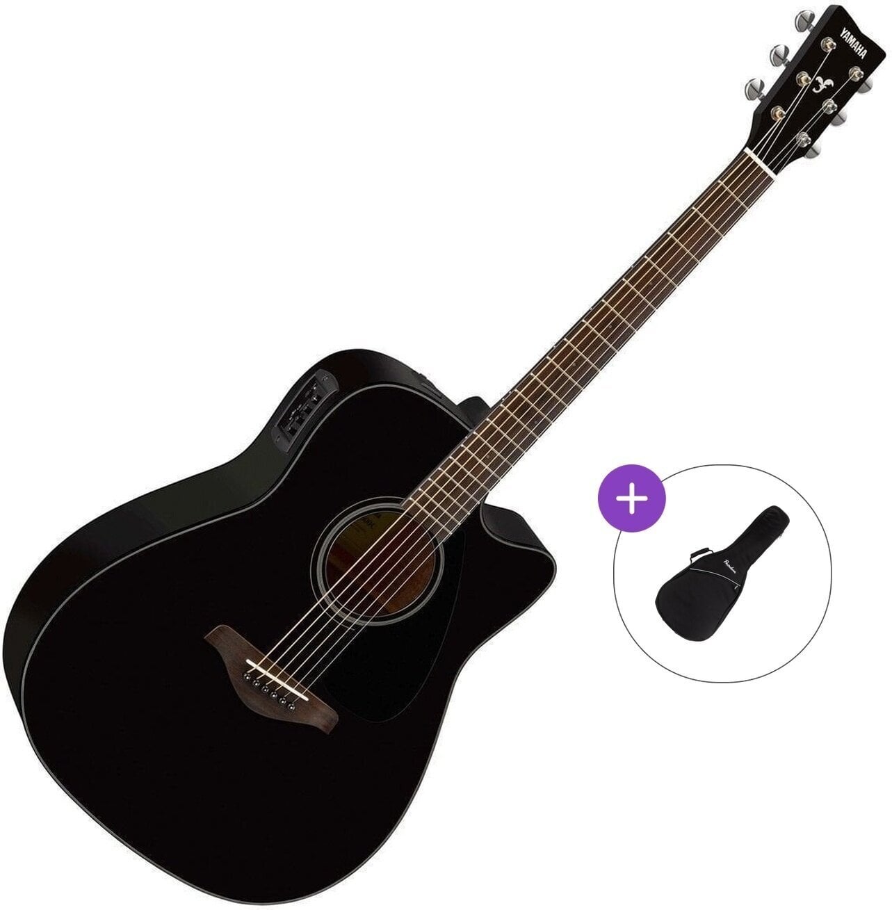 guitarra eletroacústica Yamaha FGX800C Basic SET Black guitarra eletroacústica