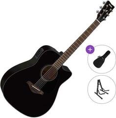 Chitară electro-acustică Dreadnought Yamaha FGX800C Standard SET Black Chitară electro-acustică Dreadnought