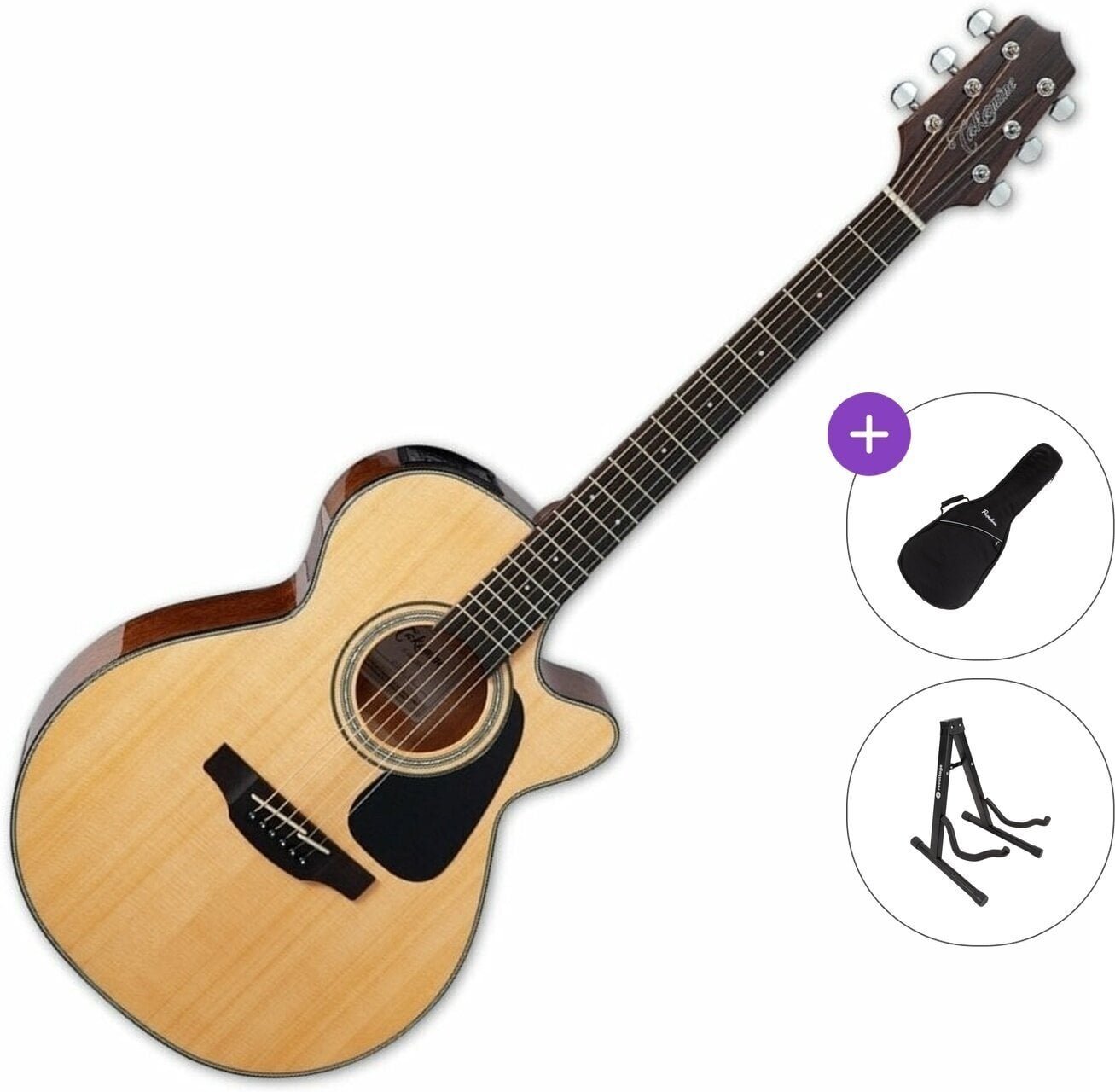 Jumbo elektro-akoestische gitaar Takamine GF30CE Standard SET Natural Jumbo elektro-akoestische gitaar