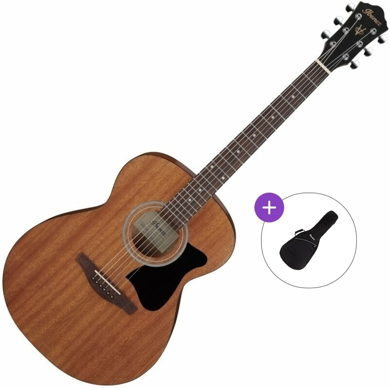Jumbo Akustikgitarre Ibanez VC44-OPN Basic SET Open Pore Natural Jumbo Akustikgitarre
