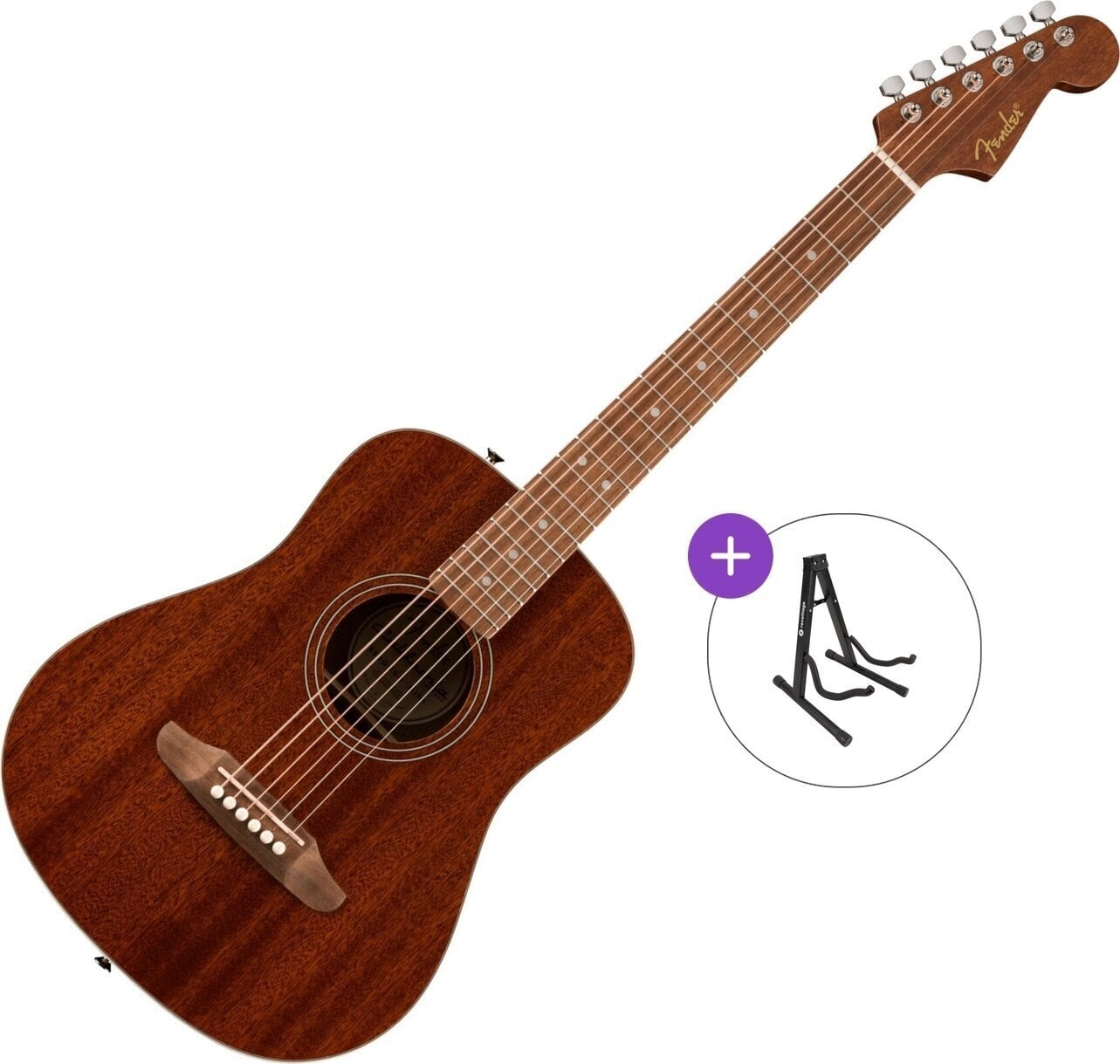 Akustična gitara Fender California Standard Redondo Mini Basic SET Natural Sapele Akustična gitara