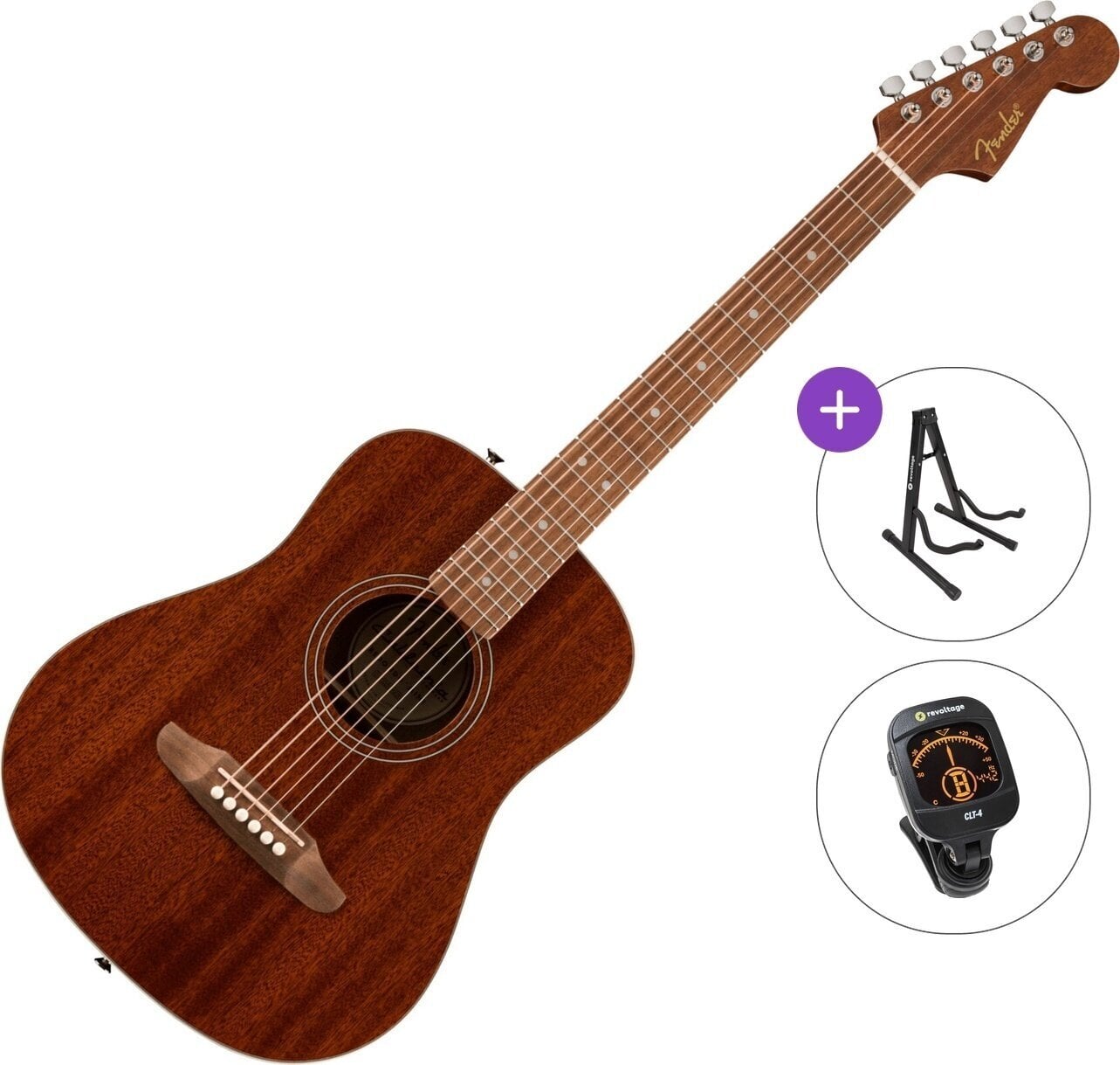 Chitarra Acustica Fender California Standard Redondo Mini Standard SET Natural Sapele Chitarra Acustica