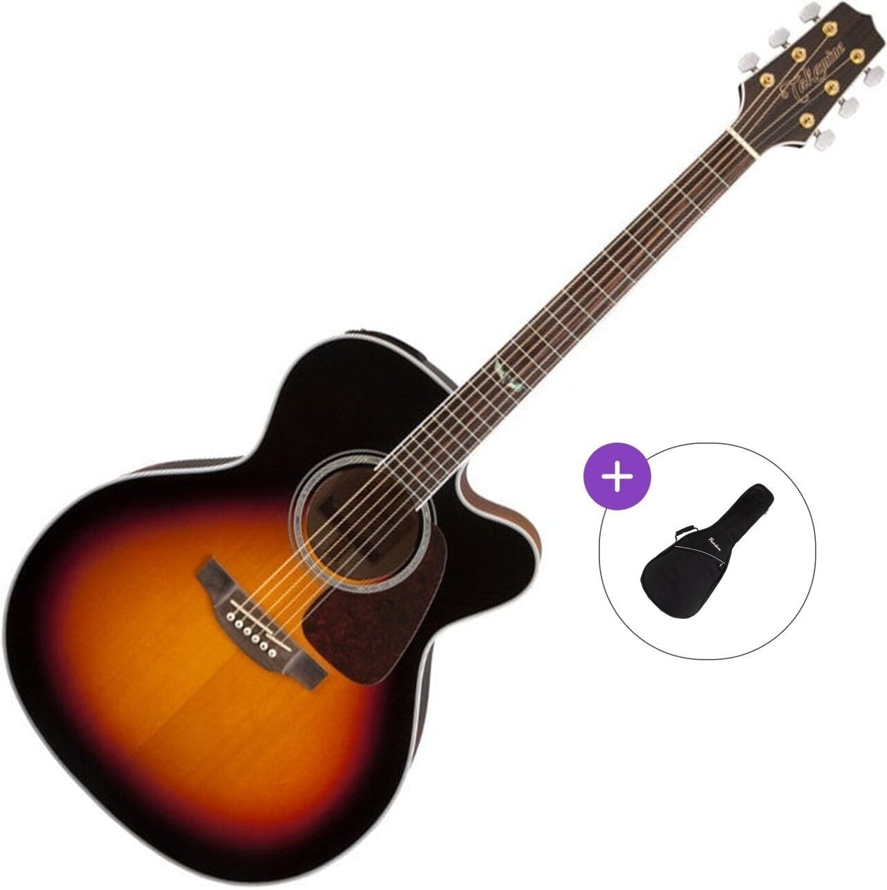 elektroakustisk guitar Takamine GJ72CE Basic SET Brown Sunburst elektroakustisk guitar