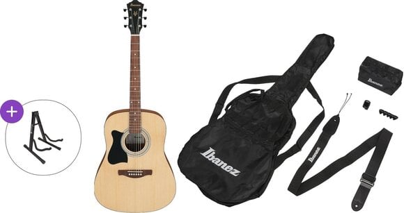 Dreadnought kitarr Ibanez V50LNJP-OPN Basic SET Open Pore Natural Dreadnought kitarr - 1