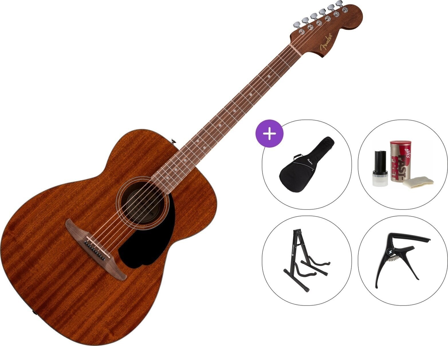 Jumbo Guitar Fender California Standard Monterey Premium SET Natural Sapele Jumbo Guitar