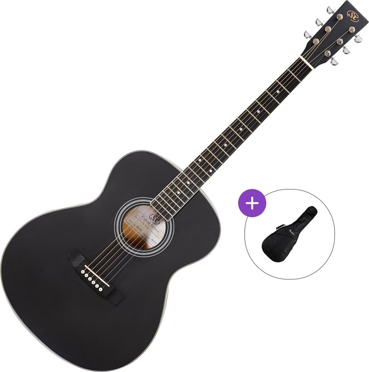 Akustická kytara SX SO104 Basic SET Matte Black Akustická kytara