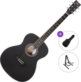 Akustická kytara SX SO104 Standard SET Matte Black Akustická kytara - 1