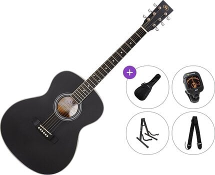 Akustická kytara SX SO104 Premium SET Matte Black Akustická kytara - 1