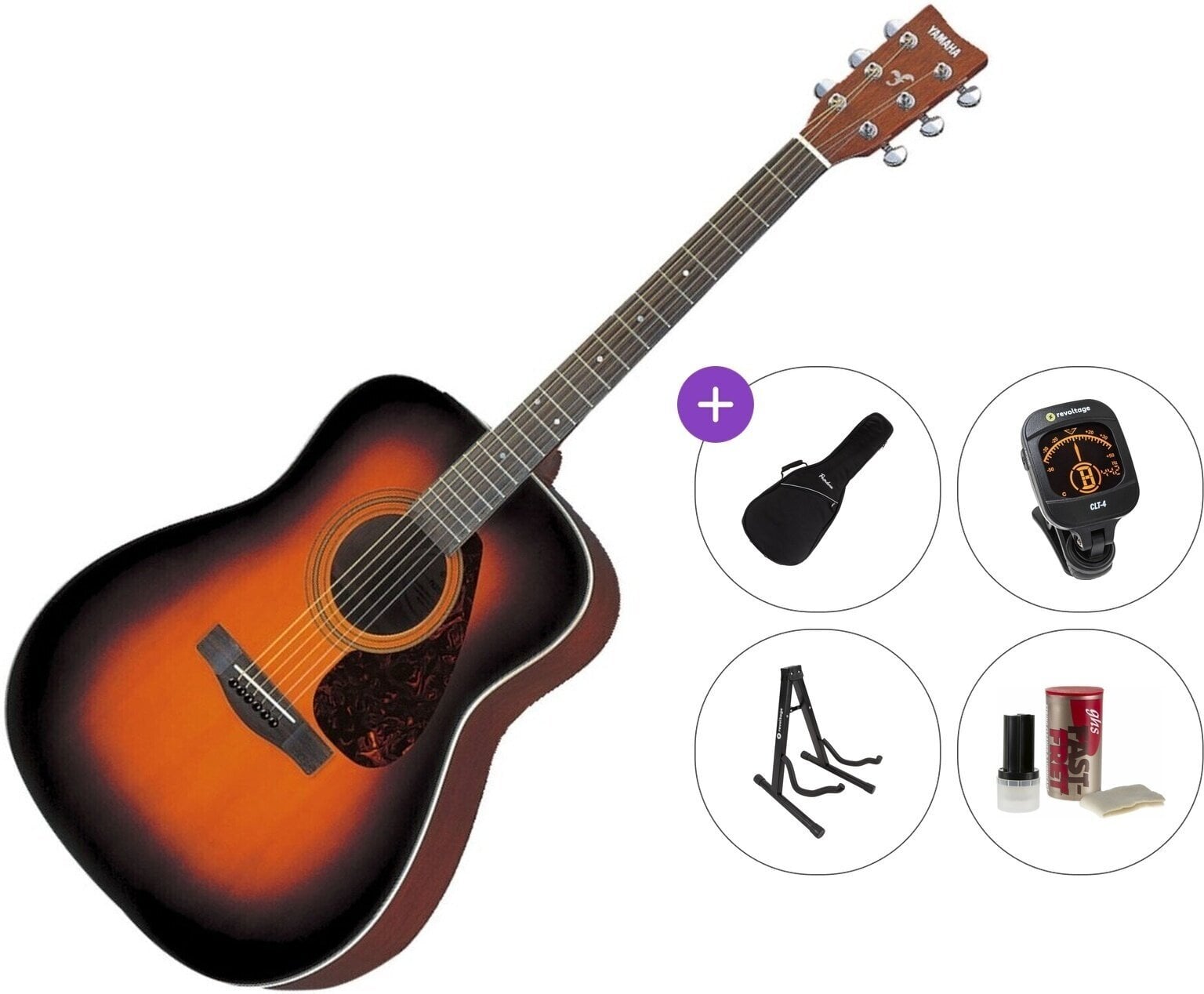 Dreadnought Guitar Yamaha F370 Premium SET Tobacco Brown Sunburst Dreadnought Guitar