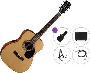 Dreadnought Elektro-Akustikgitarren Cort AF510E Premium SET Open Pore Natural Dreadnought Elektro-Akustikgitarren