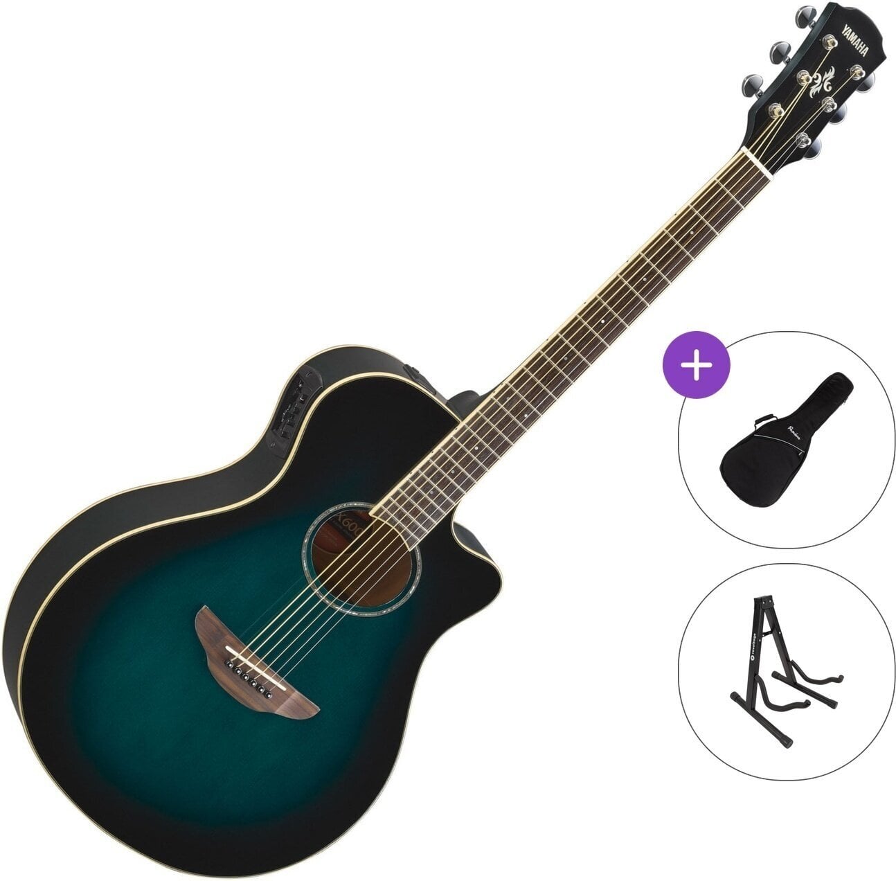 elektroakustiline kitarr Yamaha APX600 Standard SET Oriental Blue Burst elektroakustiline kitarr