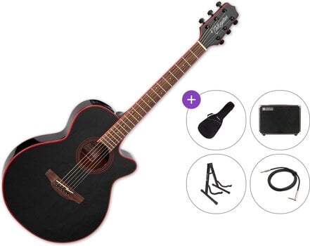 Chitarra Semiacustica Jumbo Takamine GF49CE CB Premium SET Cosmic Black Sparkle Chitarra Semiacustica Jumbo - 1