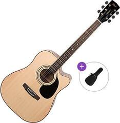 Dreadnought Elektro-Akustikgitarren Cort AD880CE Basic SET Natural Satin Dreadnought Elektro-Akustikgitarren