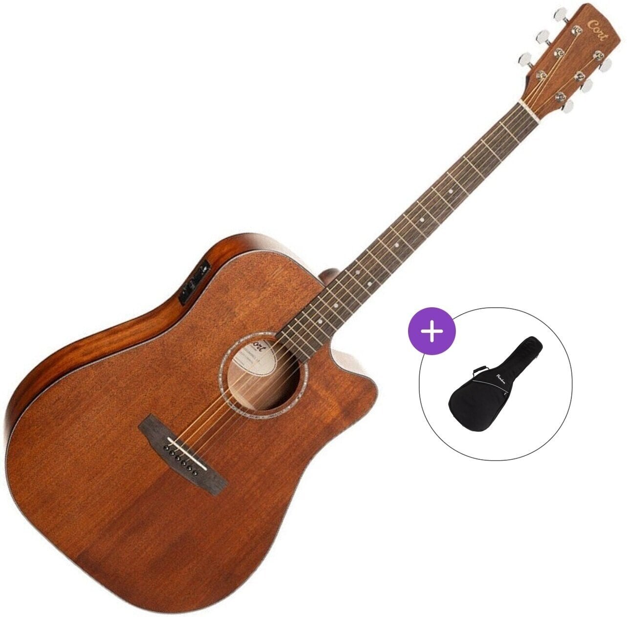 elektroakustisk gitarr Cort Earth 60MCE Basic SET Öppen por elektroakustisk gitarr