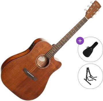 elektroakustisk gitarr Cort Earth 60MCE Standard SET Öppen por elektroakustisk gitarr - 1