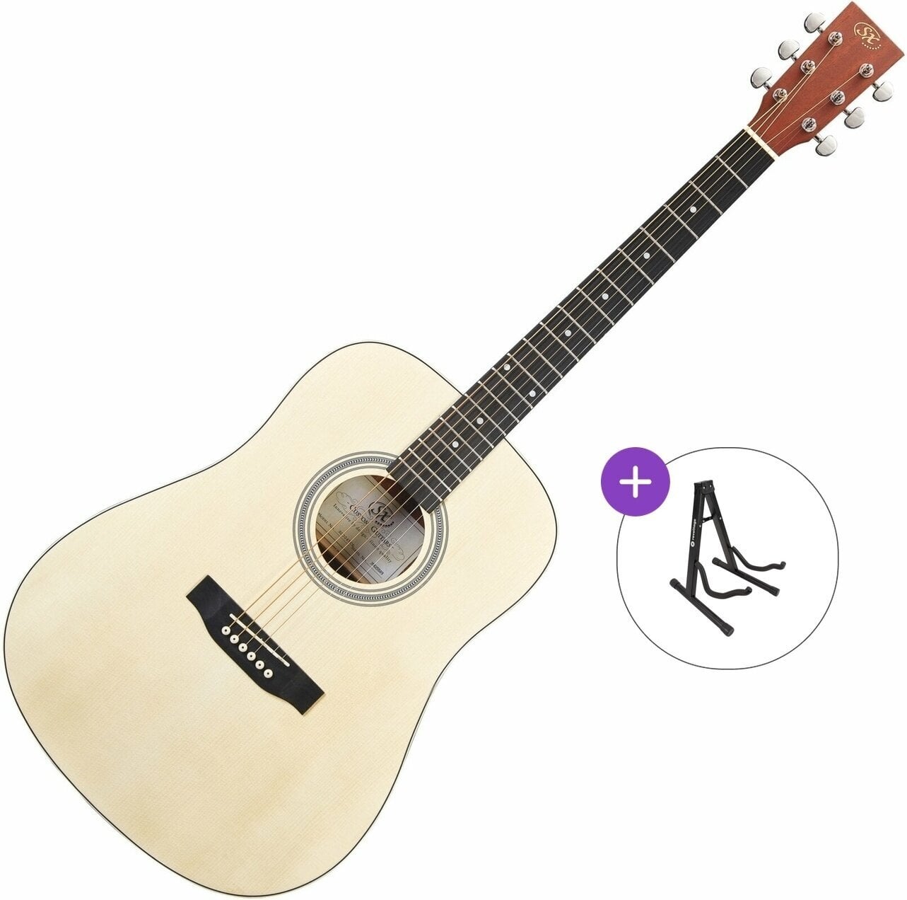 Akustična kitara SX SD304T Basic SET Natural Akustična kitara